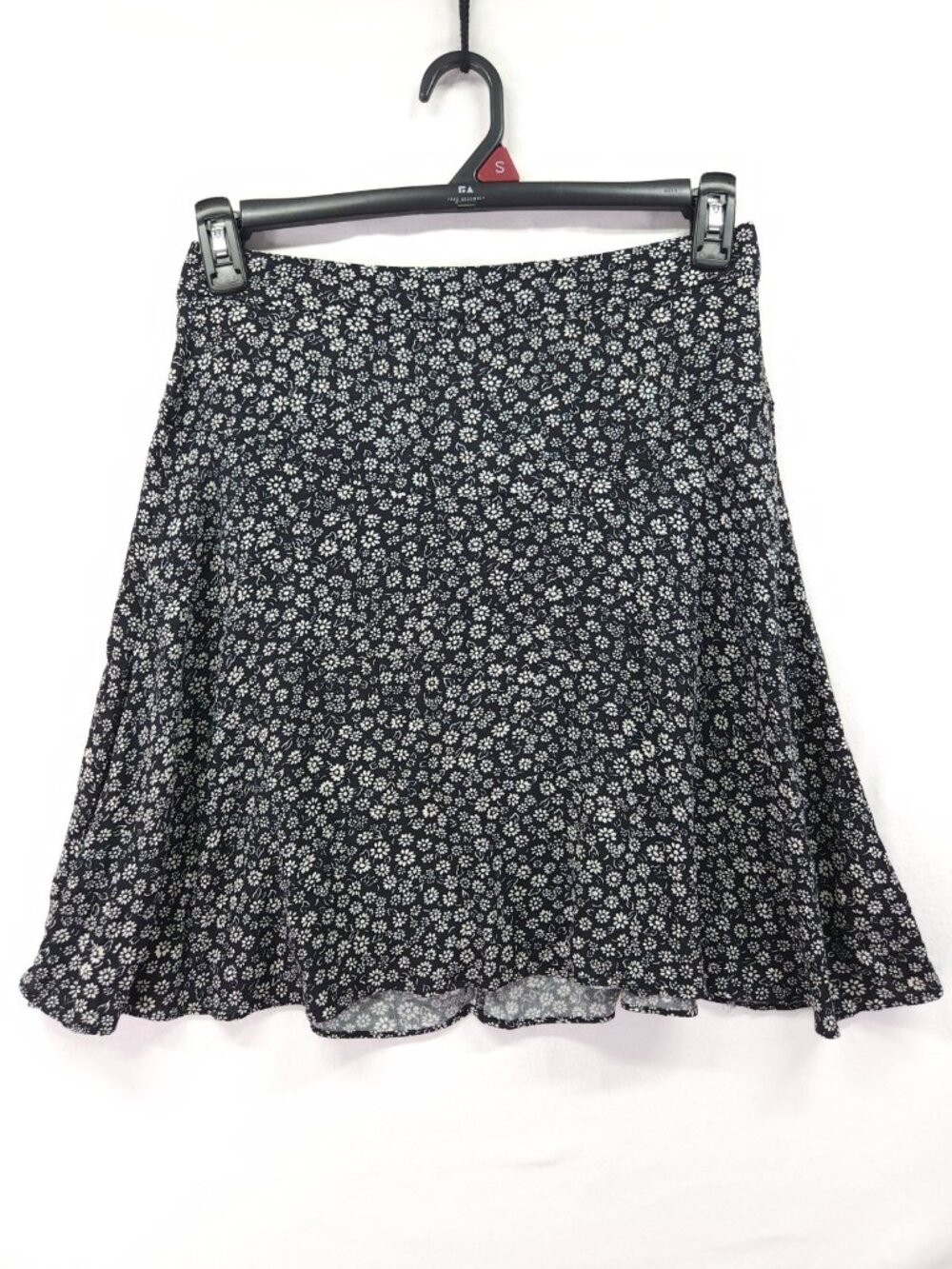 Madewell Size 0 Black White Daisy Floral Print Mini Swing Skirt Feminine Casual